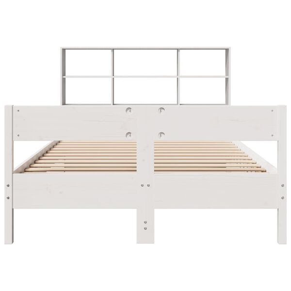 vidaXL Letto Libreria senza Materasso Bianco 120x200 cm Legno di Pino