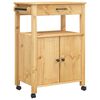 vidaXL Carrello da Cucina MONZA 60x40x88,5 cm in Legno Massello di Pino