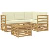 vidaXL Set di divani da esterno 5 pcs Bianco e Crema Poliestere