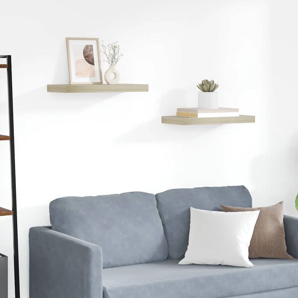 vidaXL Scaffali a Parete 2 pz Rovere 50x23x3,8 cm in MDF