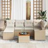 vidaXL Set Divano da Giardino con cuscino 7 pcs Beige polyrattan