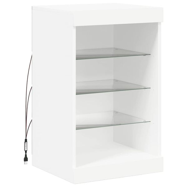 vidaXL Credenza con Luci LED Bianca 41x37x67 cm