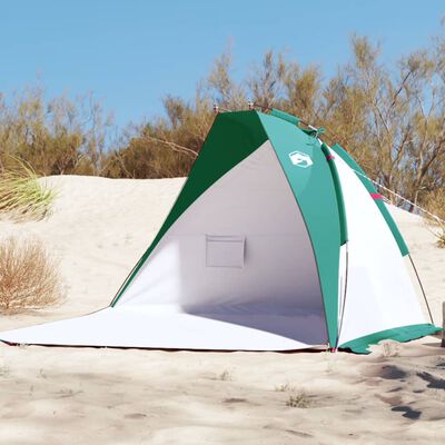 vidaXL Tenda da Spiaggia Verde Mare 268x223x125 cm Taffetà 185T