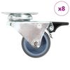 vidaXL Ruote Girevoli Gemellate 8 pz 50 mm