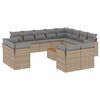vidaXL Set Divano da Giardino 13 pz con Cuscini Beige in Polyrattan