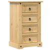 vidaXL Comodino Corona 53x39x84 cm in Legno Massello di Pino
