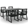 vidaXL Set da Pranzo da Giardino 5 pz Nero in Rattan PVC