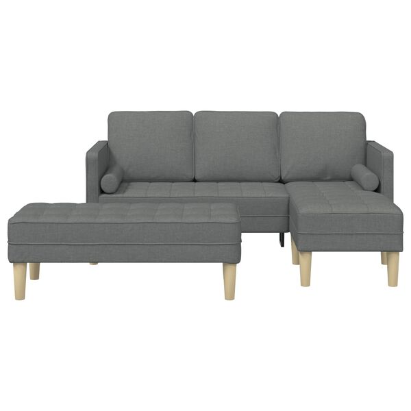 vidaXL Set di divani 2 pcs Grigio scuro 173 x 131 x 67 cm Tessuto
