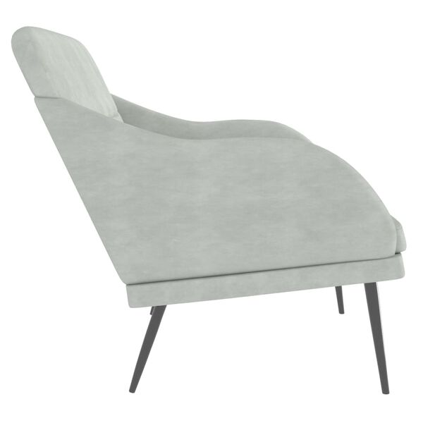 vidaXL Panca Grigio Chiaro 110x76x80 cm in Velluto
