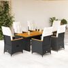 vidaXL Set da Pranzo da Giardino 9 pz con Cuscini Nero in Polyrattan