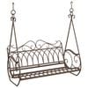 vidaXL Panchina a Dondolo Acciaio 112 x 60 x 126,5 cm Marrone Antico
