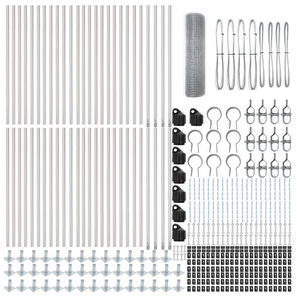 vidaXL Palo della recinzione Argento 100 x 0,5 m (rete 25 x 25 mm)