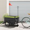 vidaXL Rimorchio da Bici Nero e Verde 45 kg in Ferro