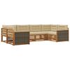 vidaXL Set di divani da esterno con cuscino 6 pcs Naturale e Beige