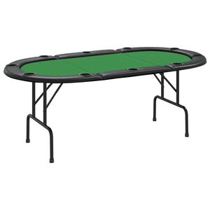 vidaXL Tavolo da Poker Pieghevole 10 Giocatori Verde 207x106x76 cm