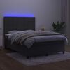 vidaXL Letto a Molle con Materasso e LED Grigio Scuro 140x200 cm