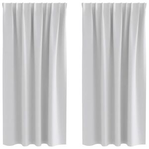 vidaXL Tende Blackout con Anelli 2 pz Grigio Chiaro 175 x 140 cm