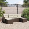 vidaXL Set Divano da Giardino 6 pz con Cuscini Marrone in Polyrattan