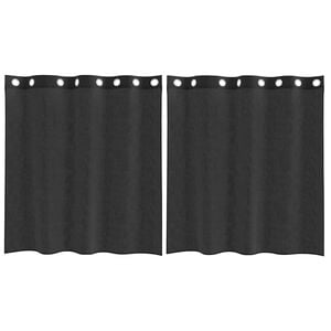 vidaXL Tende in Voile con Occhielli 2 pz Nero 140x140 cm
