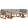 vidaXL Set di divani da esterno 6 pz Grigio Naturale e Chiaro