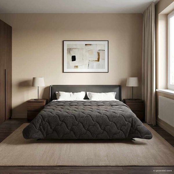 vidaXL Piumone Completo Annuale Trapuntato Antracite 220 x 260 cm