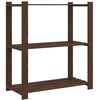 vidaXL Scaffale a 3 Livelli Marrone 80x38x90 cm in Legno di Pino