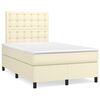 vidaXL Giroletto a Molle con Materasso Crema 120x200 cm in Similpelle