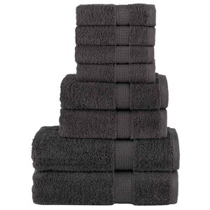 vidaXL Set ASciugamani SOLUND 8 pz Antracite 600 gsm