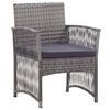 vidaXL Poltrone da Giardino con Cuscini 2 pz Grigie in Polyrattan