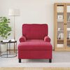 vidaXL Chaise Lounge con cuscino Rosso Vino 91 x 157 x 91 cm Velluto