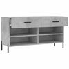 vidaXL Panca Porta Scarpe Grigio Cemento 102x35x55cm Legno Multistrato