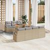 vidaXL Set Divano da Giardino 8 pcs Beige Poly Rattan