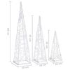 vidaXL Set Coni Luce LED Decorativi Acrilici Bianco Freddo 30/45/60cm