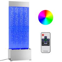 vidaXL Colonna di Bolle con LED RGB Acciaio Inox e Acrilico 110 cm