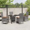 vidaXL Set da Pranzo per Giardino con cuscino 5 pcs Grigio polyrattan