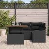 vidaXL Set Divano da Giardino con cuscino 5 pcs Nero polyrattan