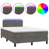 vidaXL Letto a Molle con Materasso e LED Grigio Scuro 120x200 cm