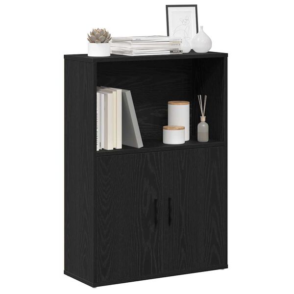 vidaXL Libreria Rovere Nero 60x24x85 cm in Legno Multistrato