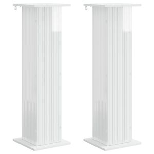 vidaXL Supporto per piante 2 pcs Bianco Lucido 30,5 x 30 x 100,5 cm