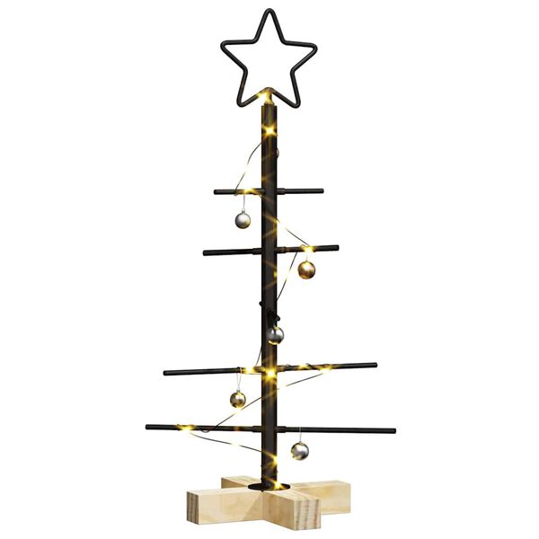 vidaXL Albero di Natale in metallo con supporto Nero 59,5 cm