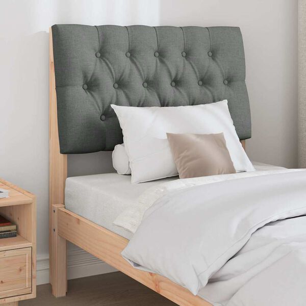 vidaXL Testiera imbottita Grigio scuro 75 cm Pino massello