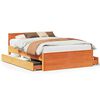 vidaXL Giroletto senza Materasso con Testata Marrone Cera 150x200 Pino