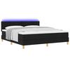 vidaXL Letto a Sorgente LED con materasso Nero 180 x 200 cm Tessuto