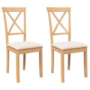 vidaXL Sedie da Pranzo con Cuscini 2 pz in Legno Massello di Hevea