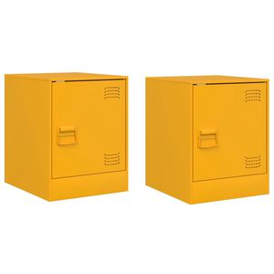 vidaXL Comodini 2 pz Giallo Senape 34,5x39x44 cm in Acciaio