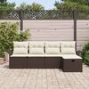 vidaXL Set Divano da Giardino 5 pcs Marrone e Crema polyrattan