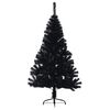 vidaXL Albero di Natale Artificiale a Met&agrave; con Base Nero 120 cm PVC