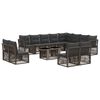 vidaXL Set Divano da Giardino 13 pz Grigio polyrattan