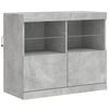 vidaXL Credenza con Luci LED Grigio Cemento 81x37x67 cm