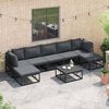 vidaXL Set Divano da Giardino con cuscino Nero Alluminio